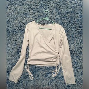 White long sleeve top